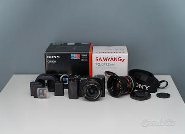 Sony a6300 kit 16-50 + Samyang 12mm f2 + SD e 2Bat