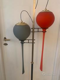 Lampada Stilnovo anni 50 ottone vetro marmo