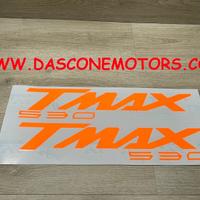 coppia adesivi scudo tmax 530 ARANCIO FLUO