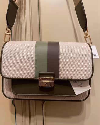 Borsa Michael Kors Bradshaw medium striped canvas