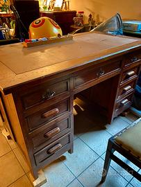 scrivania ministeriale d'epoca legno massello 