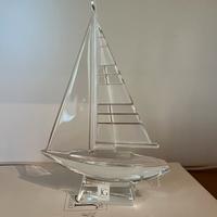 Barca a vela in cristallo decorazione arredamento