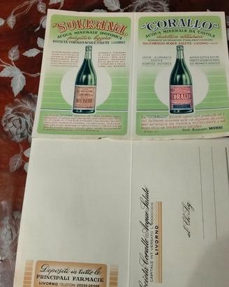 cartolina.segnatavolo Fonti del Corallo anni 30