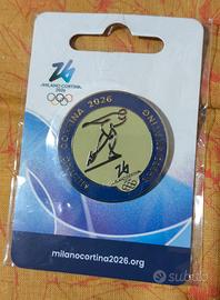 Spilla pittogramma speed skating olimpiadi Milano