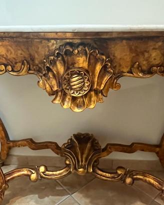 Consolle in foglia  oro