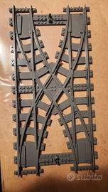 duoble Switch crossing rail binario lego compatibi