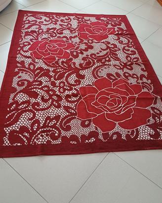 Tappeto grande rosso e bianco 242x168 cm