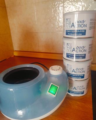 Scalda cera + 4 barattoli cera liposolubile 400ml