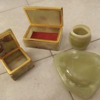 set per fumatori onice verde anni 60