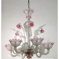 Lampadari Ca' Rezzonico in vetro di Murano bianco