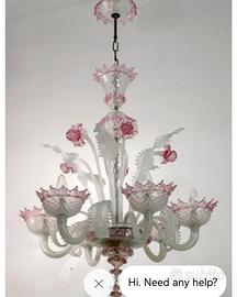 Lampadari Ca' Rezzonico in vetro di Murano bianco