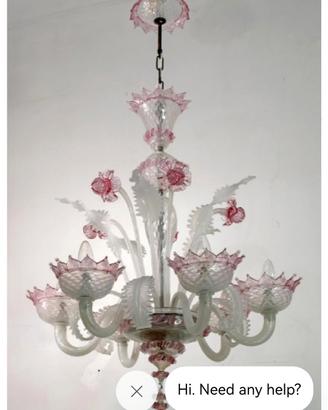 Lampadari Ca' Rezzonico in vetro di Murano bianco