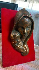 Quadretto Madonna con Bambino in Terracotta vintag
