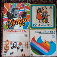 Set 4 dischi in vinile: zecchino d'oro e bimbo mix