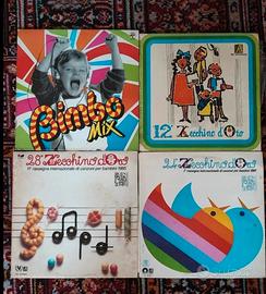 Set 4 dischi in vinile: zecchino d'oro e bimbo mix