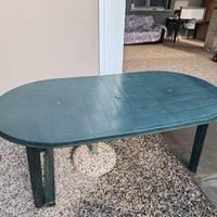 tavolo Ovale da Giardino+Num2 Panche da Giardino