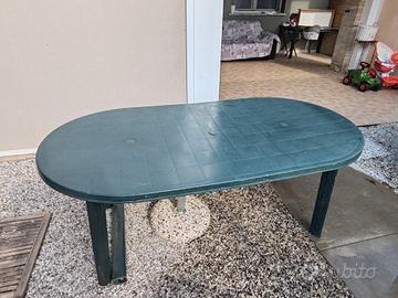 tavolo Ovale da Giardino+Num2 Panche da Giardino