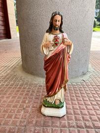 Statua religiosa antica del Sacro Cuore di Gesù