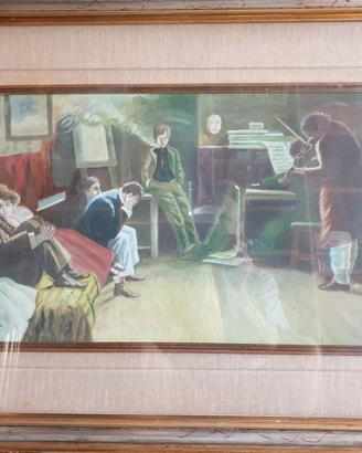 Dipinto olio su tela 101x68 cm con cornice