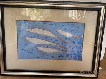 Franco Villoresi Olio Su Tela Pesci