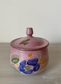 Zuccheriera in ceramica artigianale stile maiolica