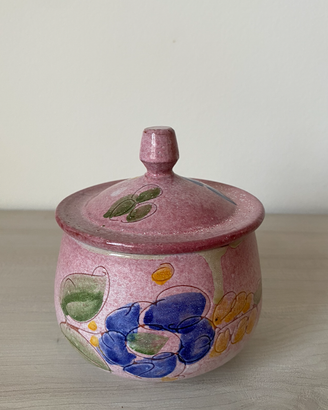 Zuccheriera in ceramica artigianale stile maiolica