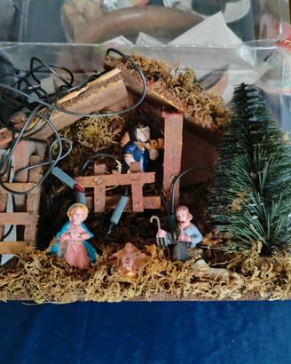 presepio con luci intermittenti