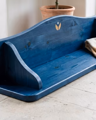 3 Mensole LEGNO MASSELLO azzurro Cameretta Azur