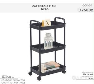 Carrello Organizer 3 Piani con Ruote