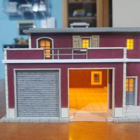 Caserma pompieri  1:87 per plastico ferroviario 
