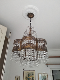 Lampadario e appliques in cristallo di Boemia