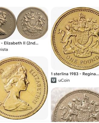 One Pound 1983 rara errore conio 
