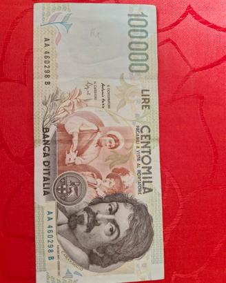 Banconota da 100000lire Caravaggio serie AA