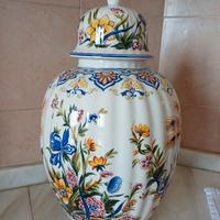 Grande vaso ceramica smaltata e decorata
