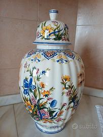 Grande vaso ceramica smaltata e decorata