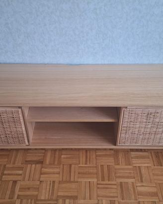 Mobile TV, rattan, 157x41x49 cm