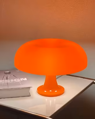 Lampada da tavolo arancione Mushroom design