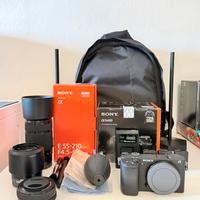 Sony A6400 + 3 Obiettivi + Zaino + Accessori