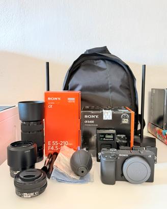 Sony A6400 + 3 Obiettivi + Zaino + Accessori