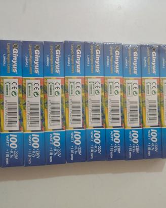 Lotto da 10 Lampadine Alogene R7s 118mm - 100W