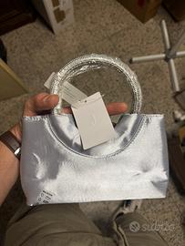 Borsa Pochette in Raso Argento