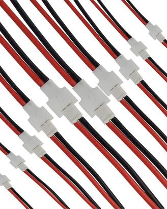 10 Paia JST 2.0 2Pin 22AWG con Cavo 10cm RC LiPo