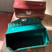 Valigetta porta musicassette similpelle vintage