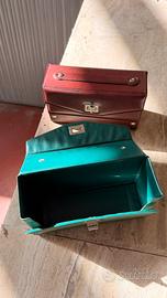 Valigetta porta musicassette similpelle vintage
