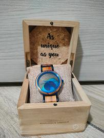 orologio Holzkern legno e pavone