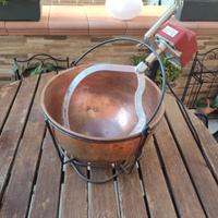 Paiolo elettrico in rame e in acciaio