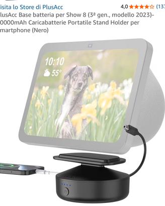 PlusAcc Base Batteria per Echo Show 8