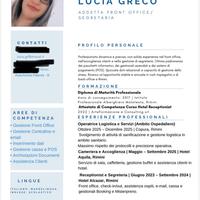Occupazione come addetta pulizie o segretaria
