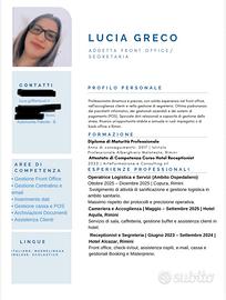 Occupazione come addetta pulizie o segretaria