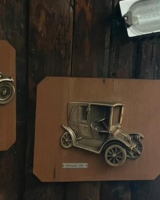 Quadretti (tris) auto d’epoca in rilievo